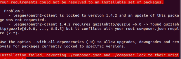 Composer 2 error message