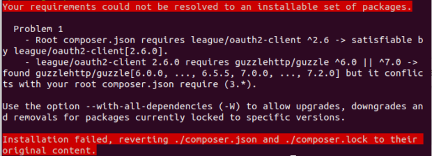 Composer 2 error message